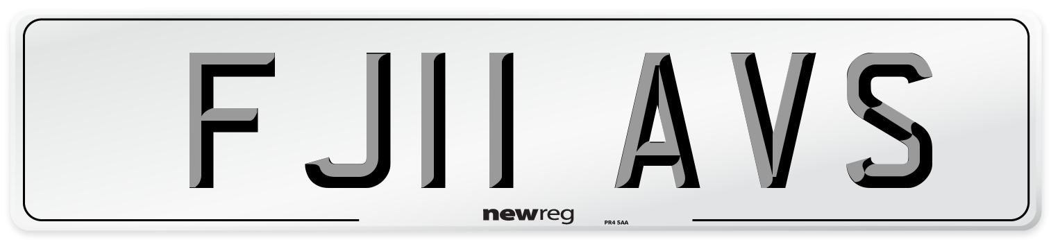 FJ11 AVS Number Plate from New Reg
